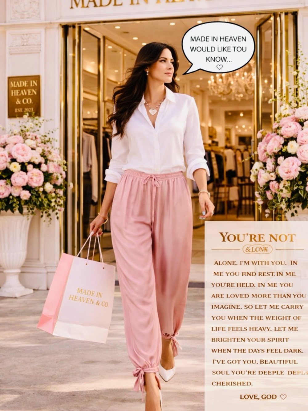 Made in Heaven Pink Tie-Hem Jogger Pants
